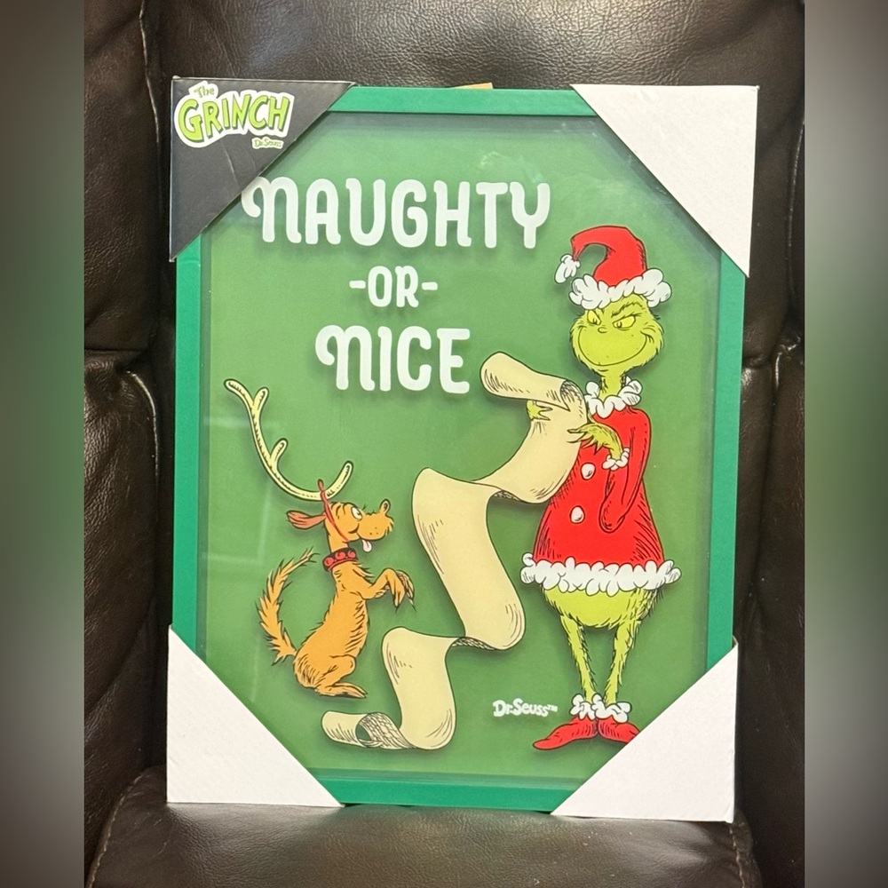Dr. Seuss Naughty or Nice Grinch Holiday Decor - Green and Red